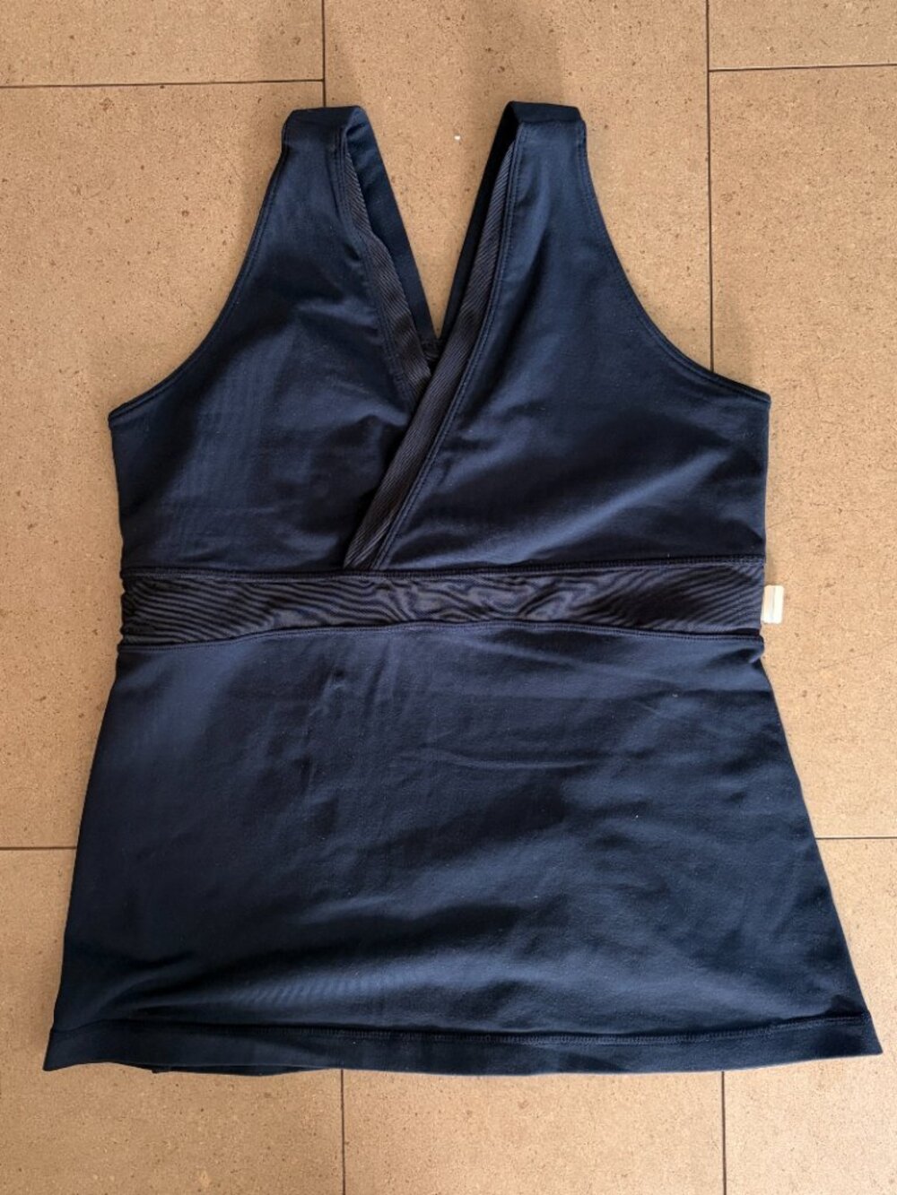 Lululemon Navy Blue Deep V Racerback Tank top with Mesh Back-Size 6